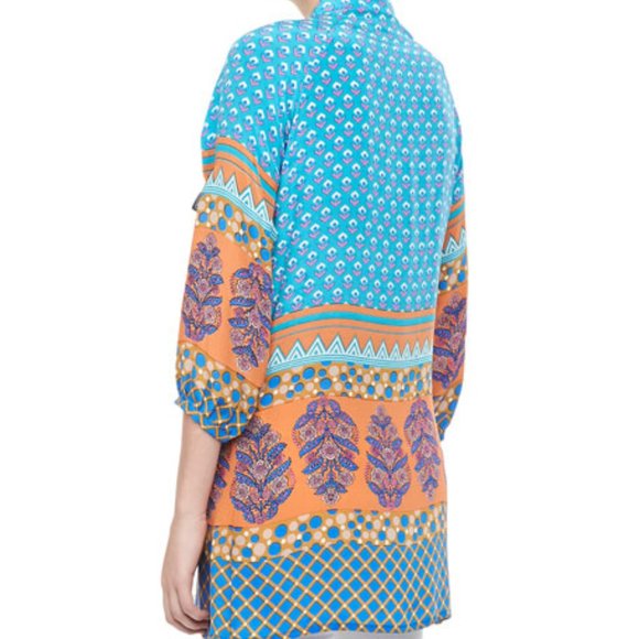 Tolani Chandra Long Printed Silk Tunic - Picture 4 of 5